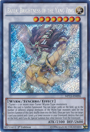 Baxia, Brightness of the Yang Zing [MP15-EN096] Secret Rare | Cracking-Singles