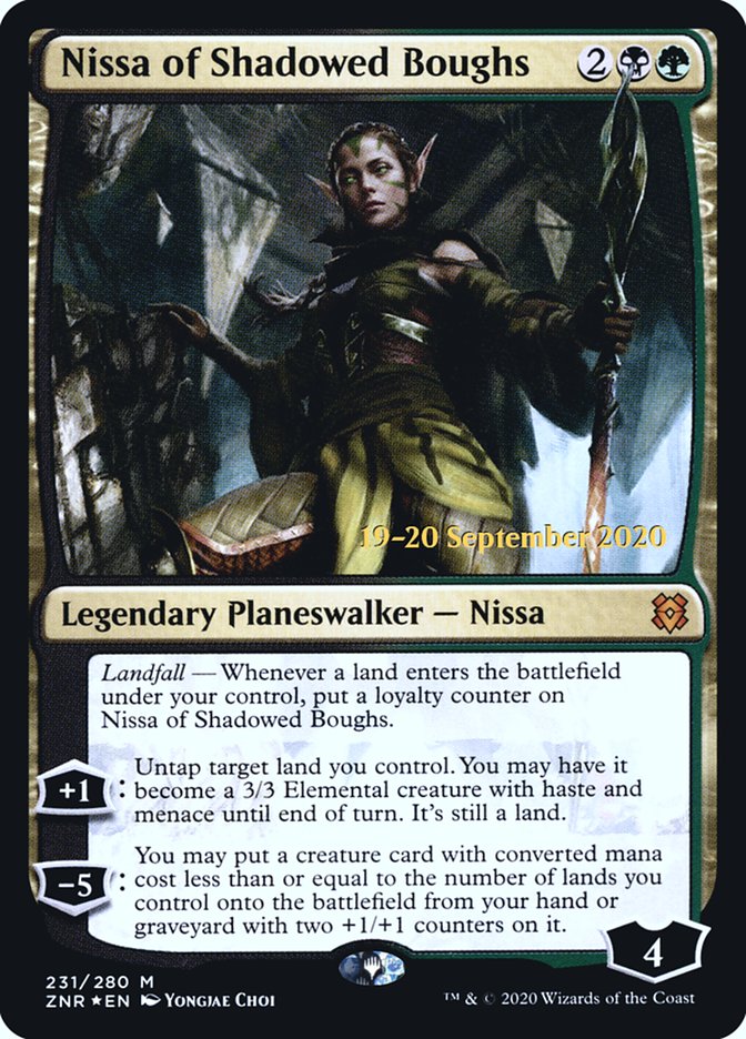 Nissa of Shadowed Boughs  [Zendikar Rising Prerelease Promos] | Cracking-Singles