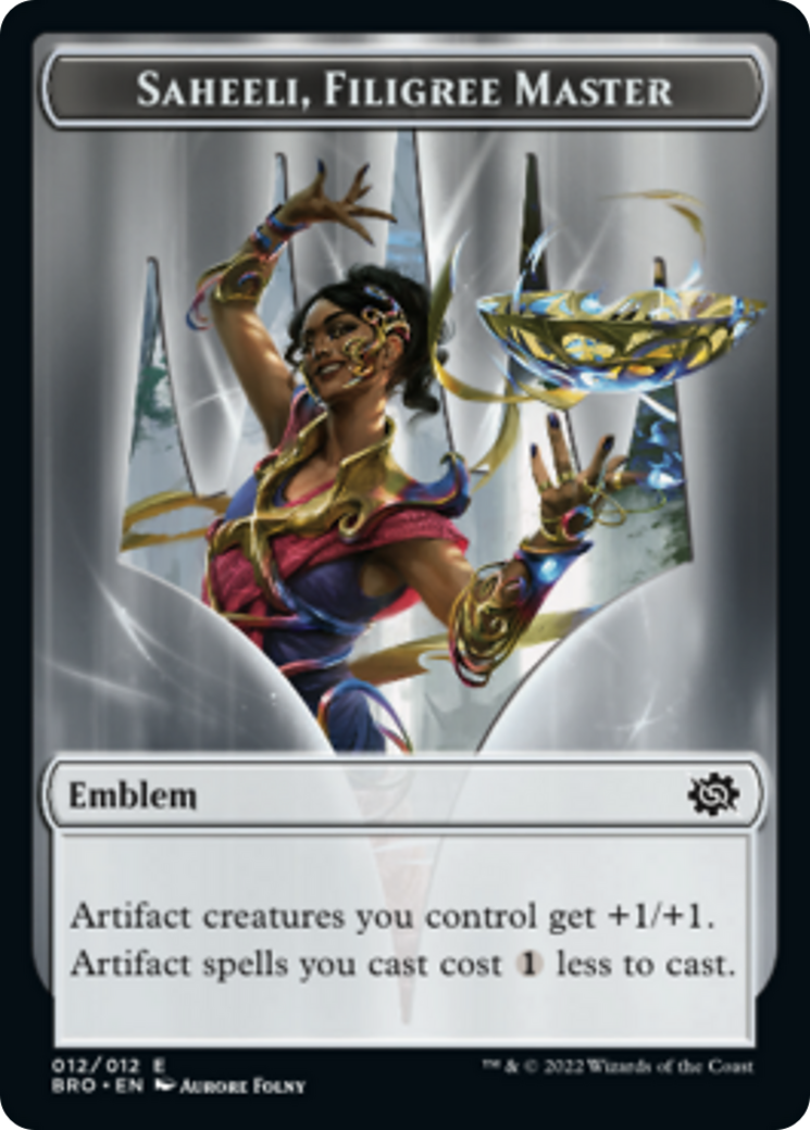 Saheeli, Filigree Master Emblem [The Brothers' War Tokens] | Cracking-Singles