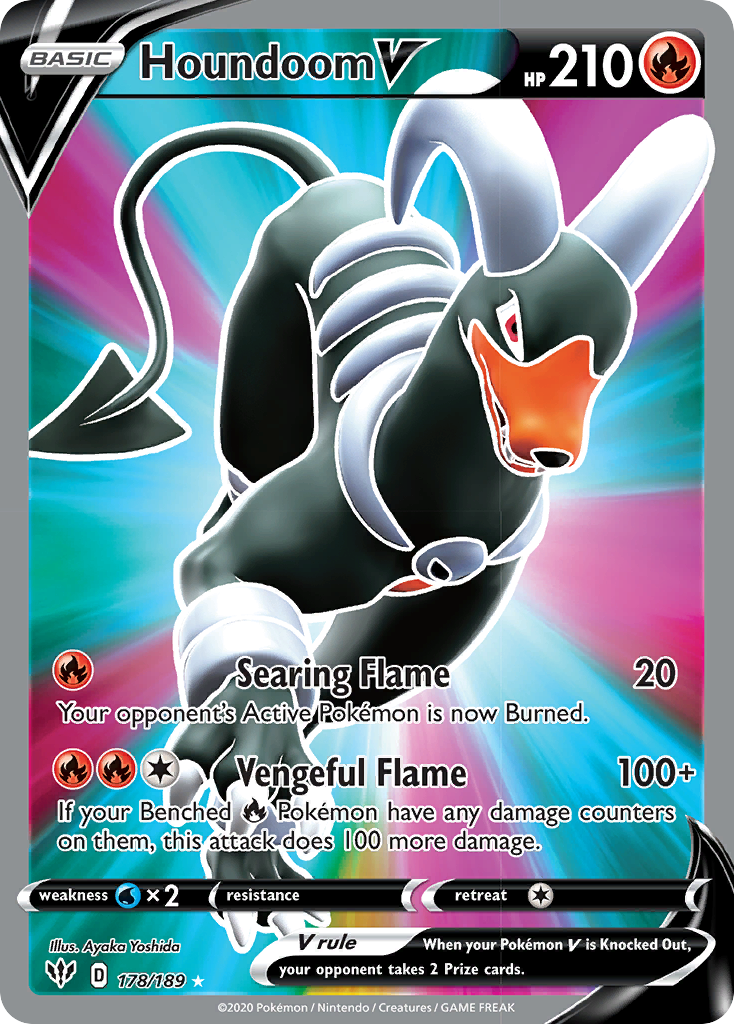 Houndoom V (178/189) [Sword & Shield: Darkness Ablaze] | Cracking-Singles