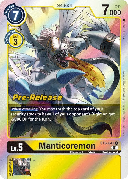 Manticoremon [BT6-041] [Double Diamond Pre-Release Cards] | Cracking-Singles